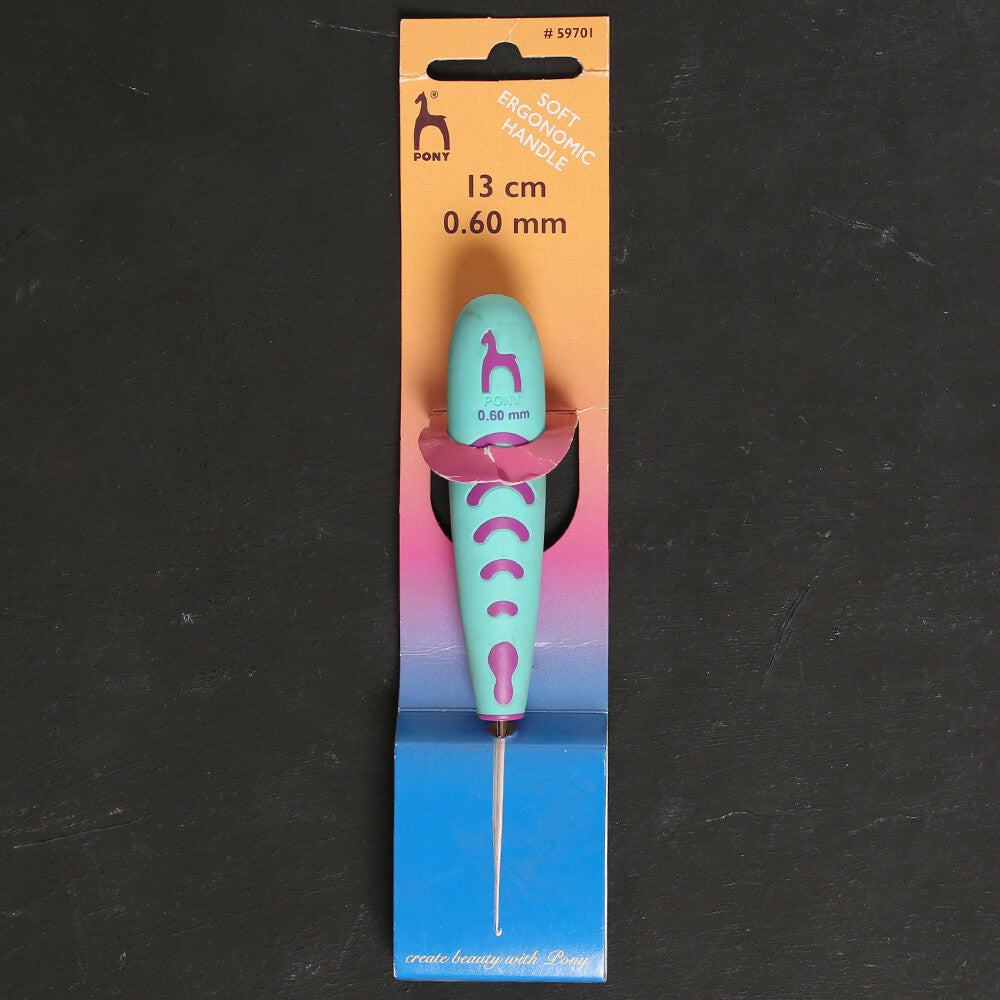 Pony 13 cm 0.60 mm Çelik Uçlu Ergonomik Saplı Dantel Tığ - 59701